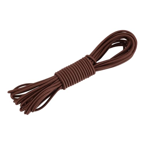 DMiotech 1/8 Inch Shock Cord, 25 Feet Brown Bungee Cord Tent Pole Shock Cord Round Elastic Kayak Rope Stretch String Marine Grade Heavy Polyester for DIY Projects Tie Downs