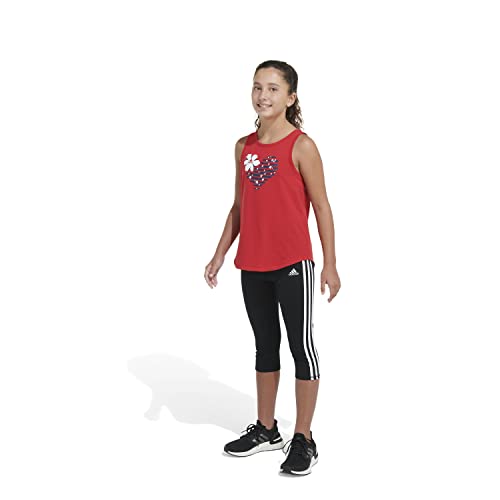 Image of adidas Girls Sleeveless Curved Hem Tank Top