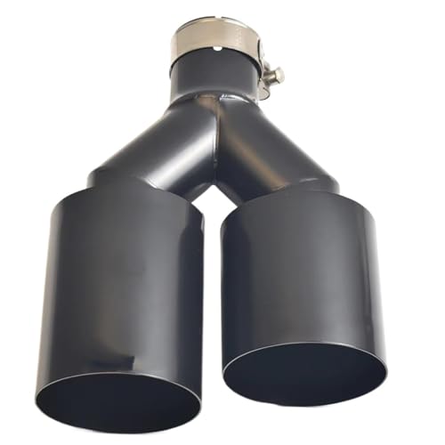 Pot d'échappement double 60-89 droit en inox brillant avec embout de finition coupe plate