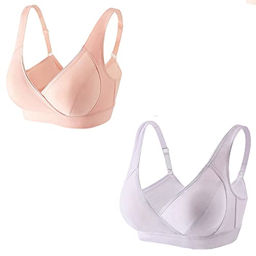 Soutien-gorge d allaitement sans couture col en V WENJUN lot de 2 grand confort en taille XXXL
