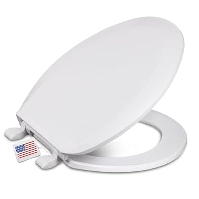 Centoco Elongated Toilet Seat, Standard Economy Model, Closed Front with Cover, Plastic, Made in the USA, DSAMAZ16-001, White