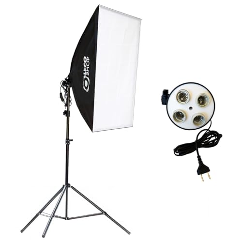 Kit Softbox para 4 lampadas com tripé de 2m, luz contínua para estúdio foto e vídeo