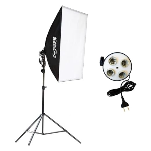 Kit Softbox para 4 lampadas com tripé de 2m, luz contínua para estúdio foto e vídeo
