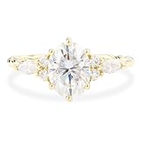 Juyoyo Moissanite Rings for Women,Diamond Engagement Rings 10K Gold Wedding Bands for Women, Promise...