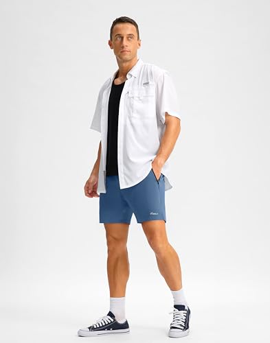 Image of Pudolla Men's Running Gym Shorts with Zipper Pockets 5 inch /7 inch / Lightweight Quick Dry Running Workout Athletic Short