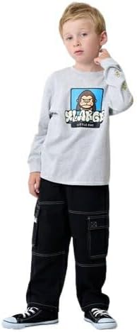 [XLARGE KIDS] エクストララージ キッズ 子ども服 ロンT ロゴ&amp;OG長袖Tシャツ トップグレー