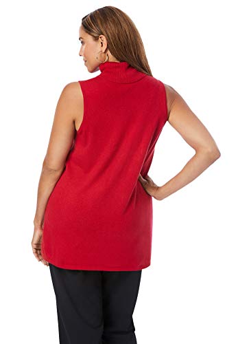 Jessica London Women's Plus Size Sleeveless Turtleneck Shell Cashmere Blend Sweater - 22/24, Ivory White #TOP2