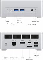 MINIS FORUM Mini PC UM870 Slim, AMD Ryzen 7 8745H CPU 8C/16T bis zu 4,9 GHz/AMD Radeon 780M, 16GB DDR5 bis zu 96GB/1TB PCIe4.0 SSD, Videoausgang HDMI/USB4/DP, 2.5G RJ45, USB3.2, USB2.0, WiFi6e, BT5.3 – Ansicht 7