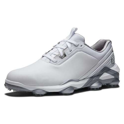 FootJoy Men's Tour Alpha Previous Season Style Golf Shoe, White/White/Silver, 10.5