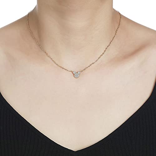 Amazon Essentials Disney 14Kt Gold Plated Pave Cubic Zirconia Mickey Mouse Necklace, Gold, 16" + 2" Extender #TOP1