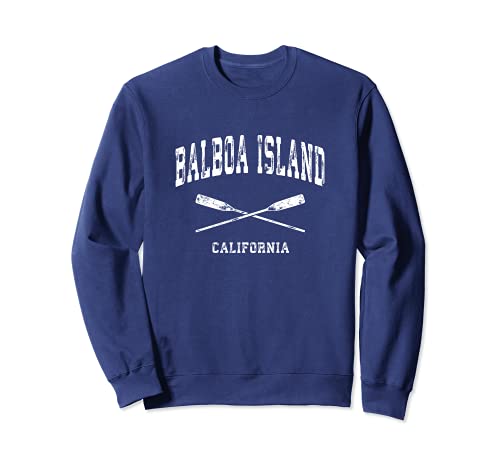 Balboa Island California Vintage Nautical Crossed Remi Felpa