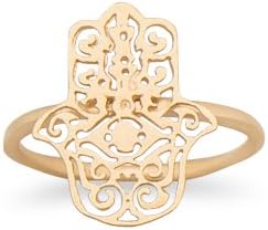 14 Karat Gold Plated Hamsa Ring