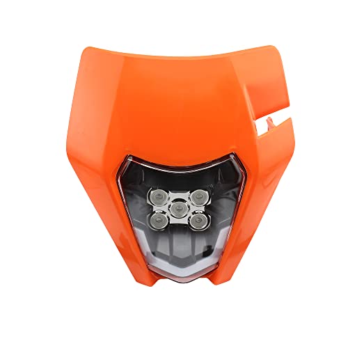 Plaque de phare universelle moto de terre orange compatible Exc 300