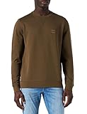 BOSS Herren Westart Relaxed-Fit Sweatshirt aus Baumwolle mit Logo-Aufnäher Dunkelgrün L