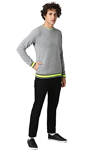 Image of Peter England Cotton Blend Men Crew Neck Sweatshirt