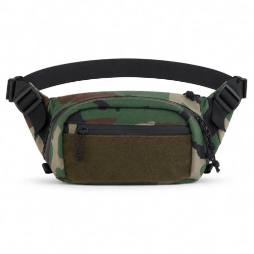 Riñonera cruzada con hebilla de liberación rápida y panel frontal Woodland Camo