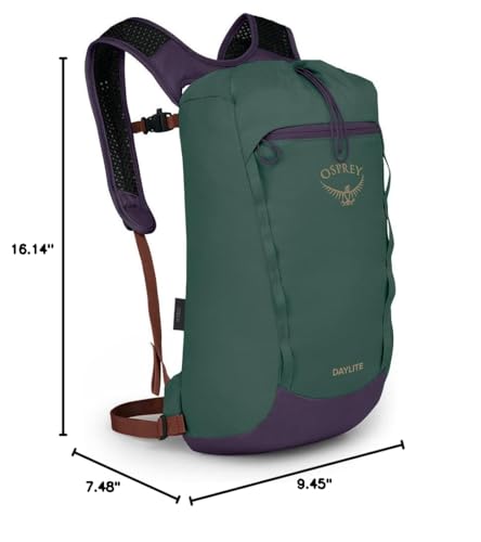 Image of Osprey Daylite Cinch Backpack, Axo Green /Enchantment Purple