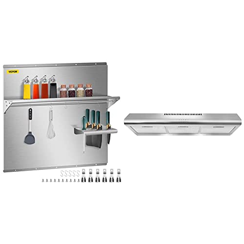 Vevor Range Backsplash With Shelf 36 X 29.5 Inch Range Hood Wall Shield & Cosmo Cos-5Mu36 Under Cabinet Range Hood Ductless Convertible Duct, Slim Kitchen Stove Vent (36 Inch) #TOP3