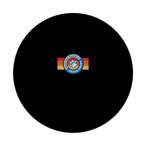 Retro English Boodle Doggo Daddy 80s Vintage Dog Dad PopSockets Swappable PopGrip, Black - Image 3