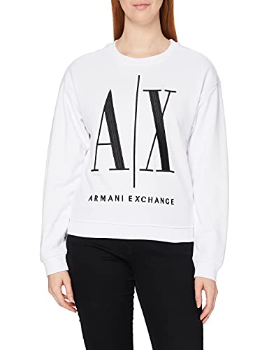 Armani Exchange Damen Icon Project Sweat Sweatshirt, Weiß, M – Ansicht 1