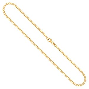 Gouden ketting 333, 585 of 750 voor dames/heren van origineel geelgoud, breedte 2.6 mm, Kinketting breed 8, 14 of 18 k, Karabijnsluiting met stempel, lengte 40-80 cm