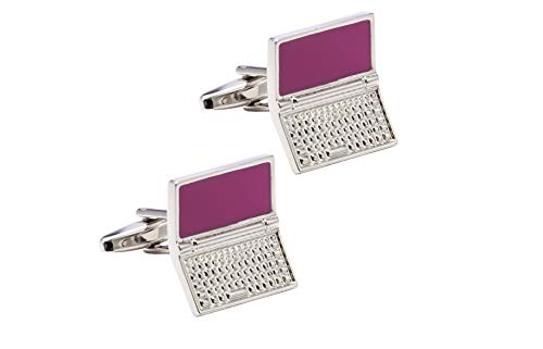 Mancuernillas Knighthood Laptop Plata y Púrpura para Hombre miniatura 1