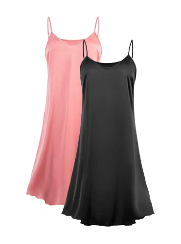 Femofit Camisones de satén para Mujer de satén Sedoso, 2 Unidades, S-2XL Cover