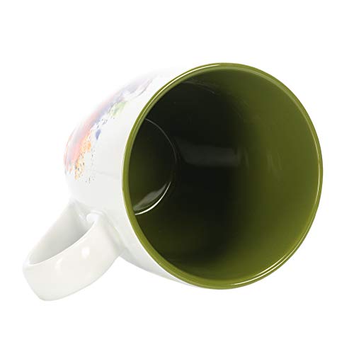 Demdaco Fox Watercolor Green On White 12 Ounce Glossy Stoneware Mug With Handle #TOP3