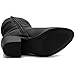 GLOBALWIN Women's Black Mid Calf Cowgirl Boots Fashion Western Cowboy Boots for Women Chunky Low Heel With Side Zipper Size 8M
