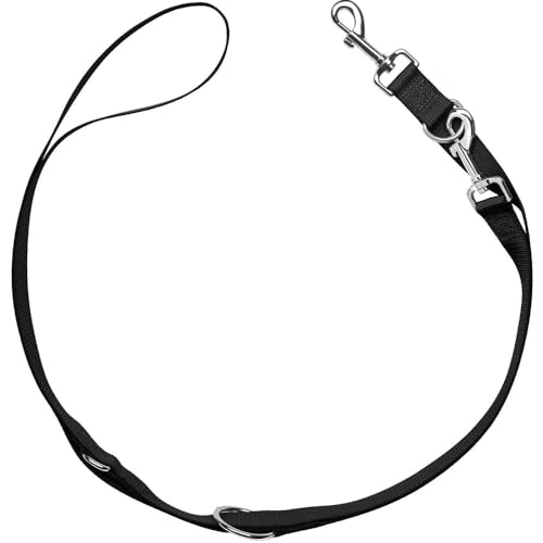 Hunter verstellbare Hundeführleine London, 3-Fach verstellbare Nylon Hundeleine, reißfestes Polyester, leicht & formstabil, Farbe: schwarz, Größe: 15/200