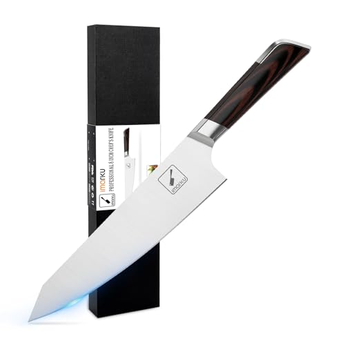 imarku Japanese Chef Knife, 8 Inch Damascus Kitchen Knife, Chef's Knives with Unique Design Wood Handle, Powder Steel Forged Super Sharp Knife With Gift Box, Birthday Gift&Christmas Gift for