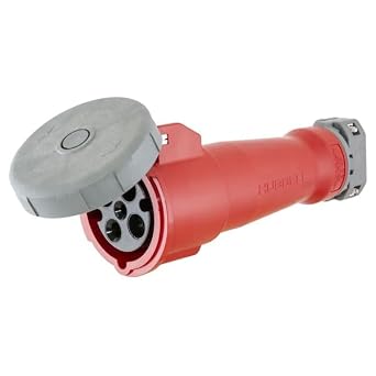 Hubbell HBL460C7W Pin and Sleeve IEC Connector, 3 Pole, 4 Wire, 60 amp, 480V, Watertight