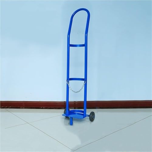 Image of Portable Welding Cylinder Cart, Oxygen Tank Dolly with Wheels, Heavy-Duty Single Bottle Holder for Gas Cylinder, Ideal for Welding Shops and Home Use (White) Blue
