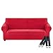 4 Plazas Funda de Sofa, Protector Cubre Sofa Antideslizante, Funda elástica (240_x_280_cm, Rojo)