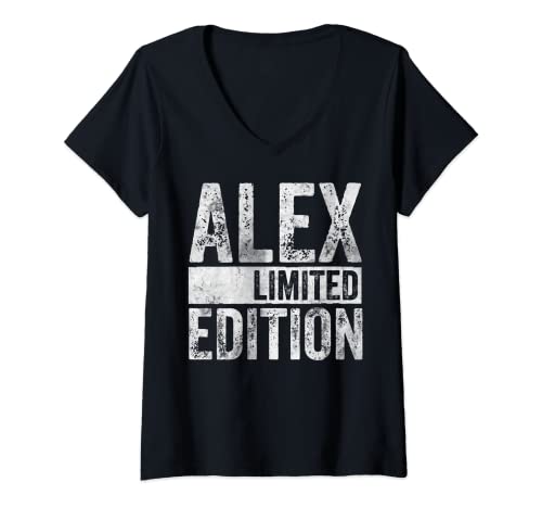 Donna Divertente Personalizzato Nome Joke Shirt Alex Edizione Limitata Maglietta con Collo a V