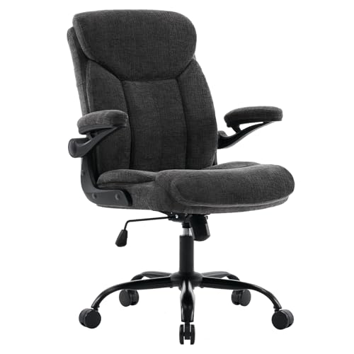 Executive Fabric Office Desk Chair Grey