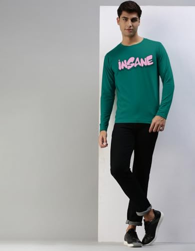 Image of Veirdo Men's Full Sleeve Printed T-Shirt | Trendy Graphic Print Tee