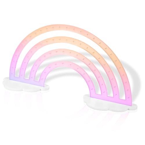 NQEUEPN Arc-en-ciel Irisé Organisateur de Boucles d'Oreilles, Acrylique 74 Trous Support de Boucles d'Oreilles Arc-En-Ciel Bijoux Présentoir de Boucles d'Oreilles pour Filles Femmes Maison Bureau