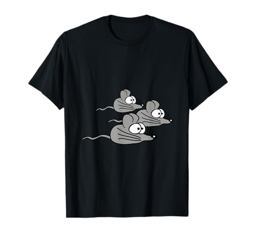 3 Ratones Familia Niño Mamá Papá Padres Tres Amigos Cómic Diversión Camiseta