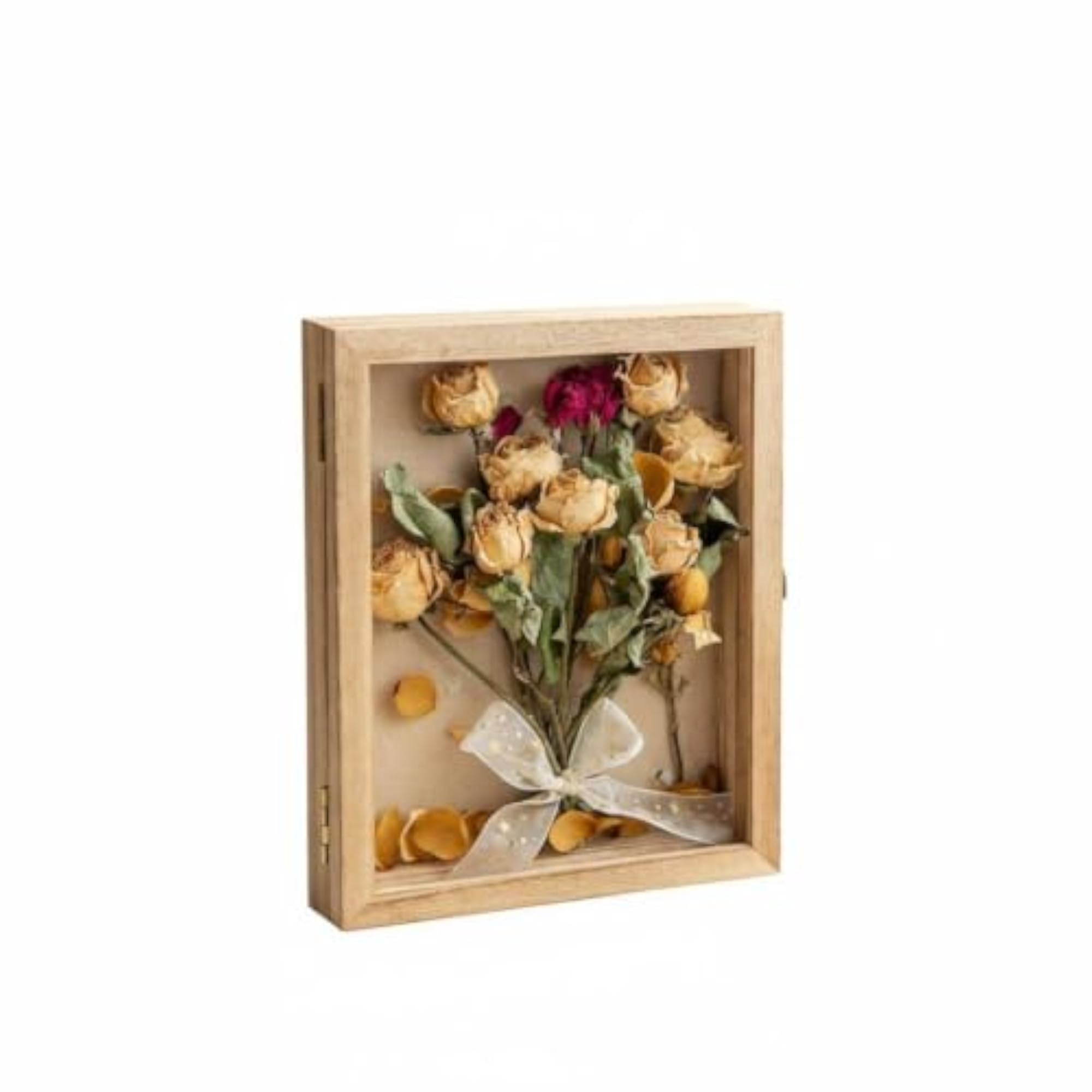 Dried Flower Display Frame Solid Wood Shadow Box Case