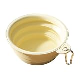 LUDHEP Comedero Plegable para Mascotas, cuenco portátil de agua y comida para perros con mosquetón, Tazón Fuente Alimentación, Cuenco De Silicona, para senderismo y camping para perros y gatos, 350ML