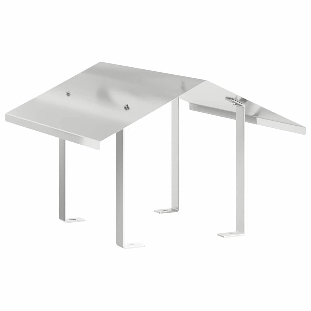 Hotte de cheminée argentée 50x50 cm vidaXL en acier inoxydable pour foyer de jardin