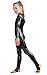 YgneeDom Girls Shiny Metallic Long Sleeve Unitard Spandex One Piece Wet Look Kid Bodysuit (Black, M)