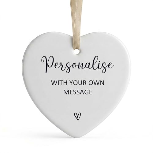 Image of Personalised Ceramic Heart Plaque Customize with Any Message