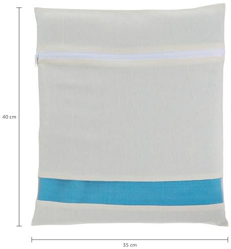 Image of Amazon Brand - Solimo Cotton Saree Bags /Covers with Zip Closure|Wardrobe Organizer with Mesh Window|Single Size (14 x 16 inches)|Pack of 8, Beige