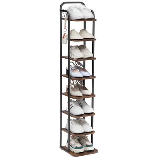 Hzuaneri Étagère à Chaussures Verticale à 8 Niveaux, Gain de Place