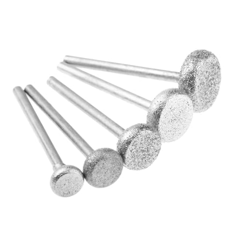 AHYYLKLPER 5Pcs/Set Diamond Grinding Head 3mm Shank Abrasive Polishing Grinding Nail Bit Jade Stone Metal Cutting Carving Drill Burrs Hand Tool Accessories