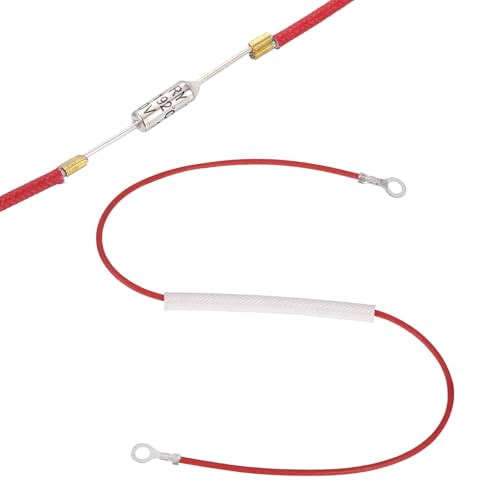 Image of sourcing map Universal Rice Cooker Temperature Fuse, 192°C 10A 250V Metal Thermal Fuse with Both End Ring Terminal Fiberglass Sleeving for Electric Pressure Cooker Repair Part