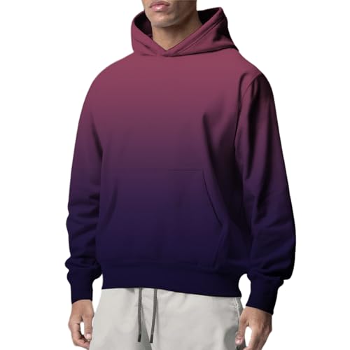 Gradient Hoodies for Men Fashion Hooded Pullover Sweatshirt Casual Fall Shirt Long Sleeve with Pockets