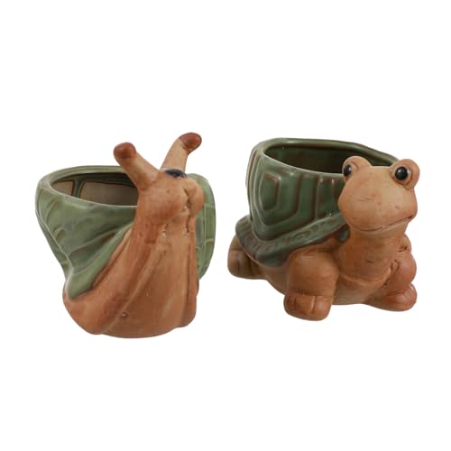 Pots de succulentes en céramique lot de 2 petits pots animaux cadeau